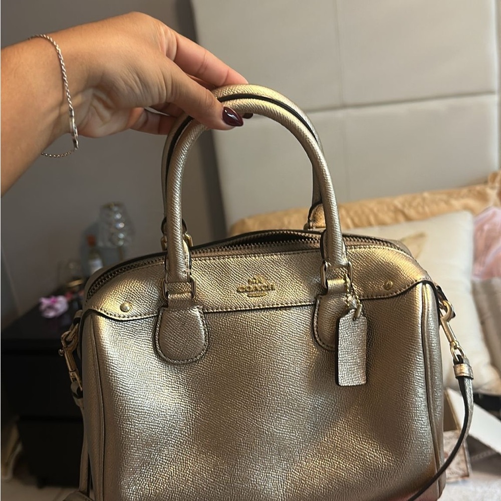 Coach Metallic Gold Satchel